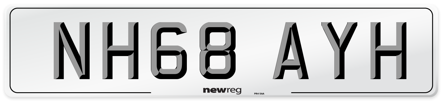 NH68 AYH Number Plate from New Reg